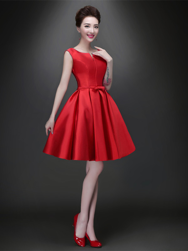 knee high red dress